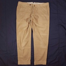 Chaqueta Anillo Hecha en Japón Pantalones Finos Pana Ballena Puños Beige 48 35x27" Nuevo sin Etiquetas