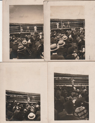 SET 4 X 1924 MATCH BOXEN DANNY FRUSH EUGENE CRIQUI FOTO STEREO ANSICHT KARTON