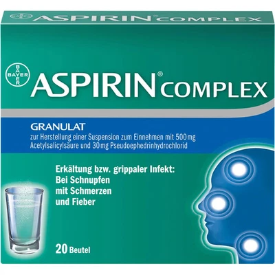BAYER VITAL GMBH ASPIRIN Complex Btl.m.Gran.z.Herst.e.Susp.z.Einn. 20 St PZN 04114918