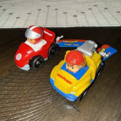 Fisher-Price Little People Wheelies Vehicles Lot Race Car & Tow Truck w Tags