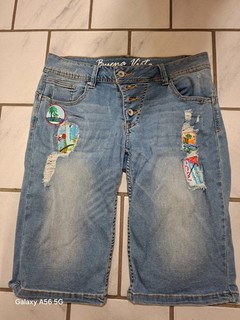 BUENA VISTA Shorts Malibu Gr.M oder 40 Blau Top für den Sommer BUNT Jeans