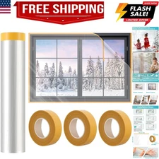 63'' x 394'' Window Insulation Kit, Window Insulation for Winter, POF Window ...