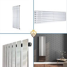 Designer Radiators Chrome Vertical Horizontal Slim Flat Panel "King" Heaters