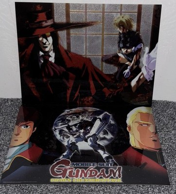 Hellsing & MS Gundam: CEL/ High-Gloss Poster Cards 14  x 11  Suncoast Promo RARE