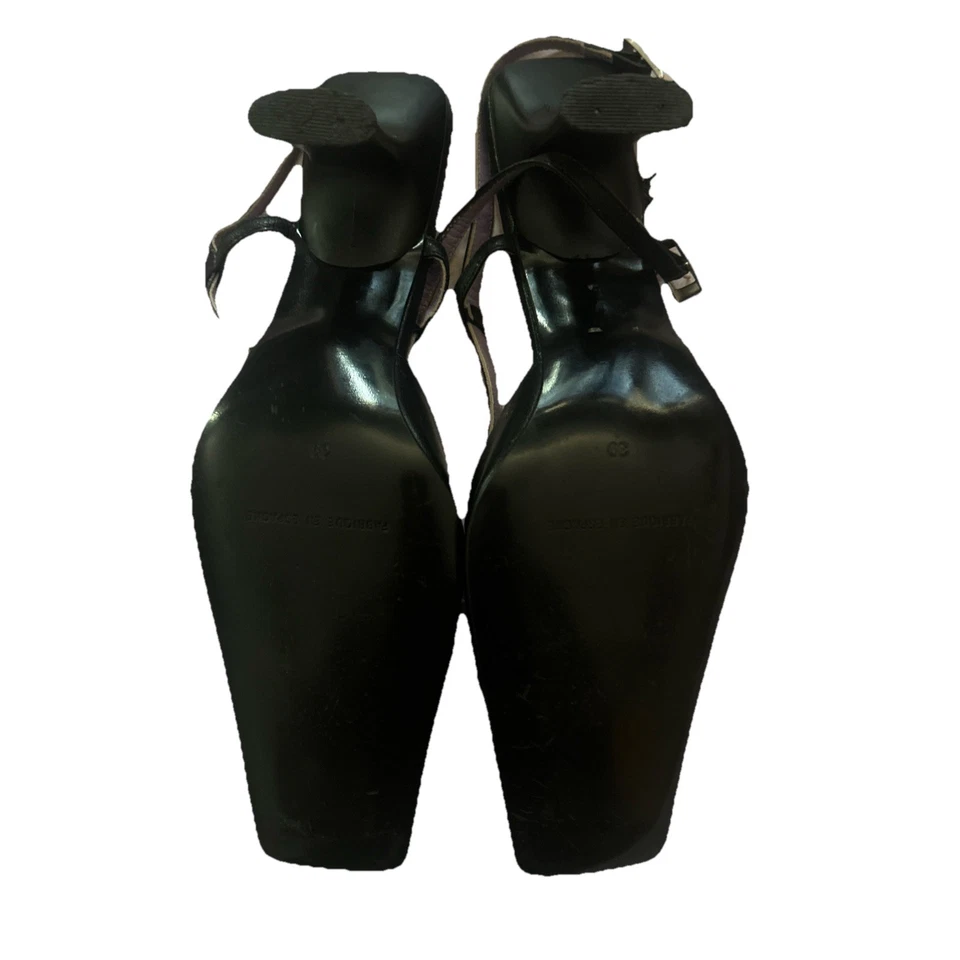 Mulas de Tacón Lolita Lempicka con Puntera Cuadrada en Cuero Negro, Recortes Corazón Foto 4 de 4