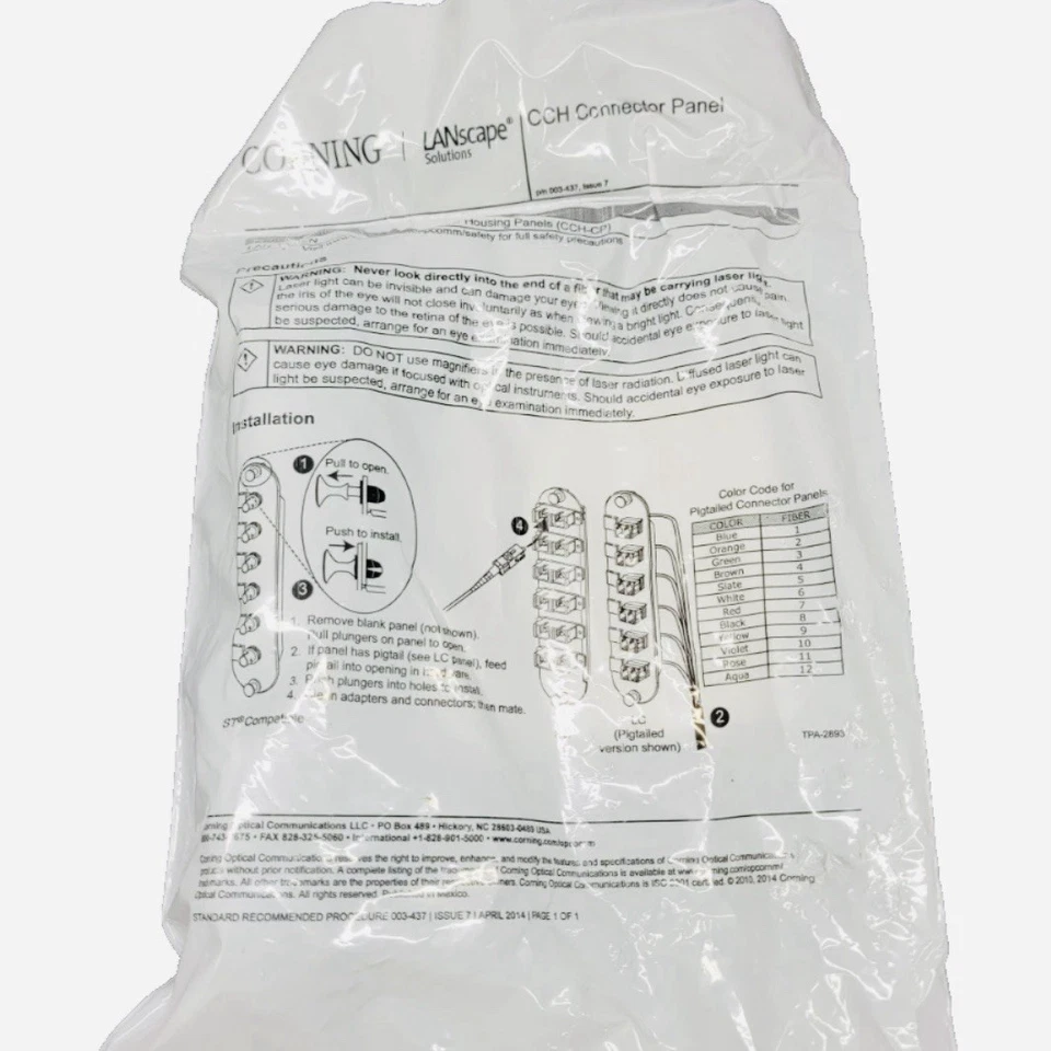 Conector de armário Corning CCH-CP12-A9 painel carcaça adaptadores LC 12 fibras -35 avai - Imagem 3 de 4