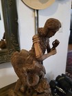 Hand Carved Wood Statue St. George Burlwood Base Missing Spear/staff  — photo 7
