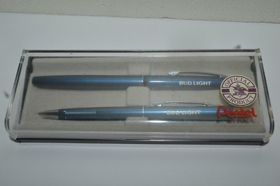 PENTEL PRS-6 Set Rolling Writer + Automatic Pencil BUD LIGHT Promo Japan 1980's