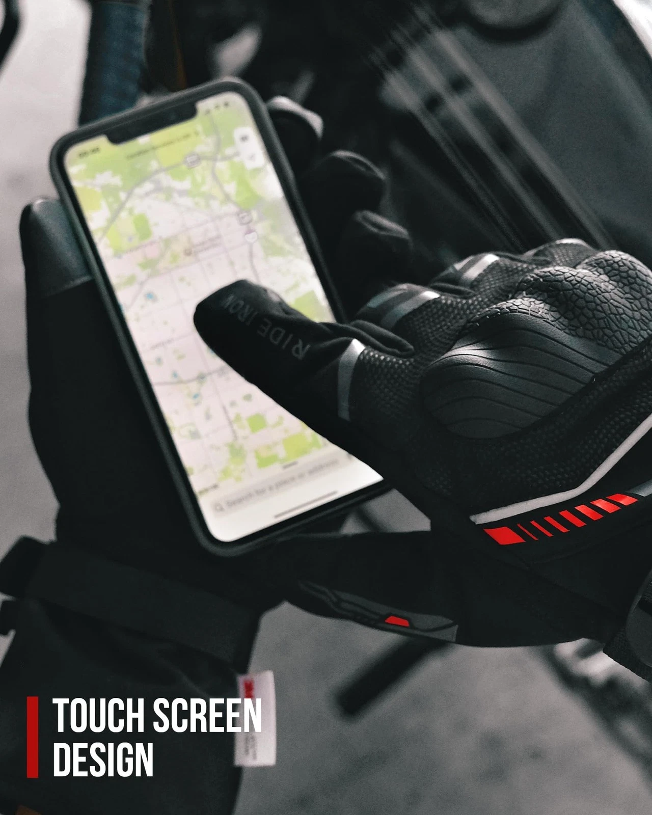 RIDEIRON Winter Motorcycle Gloves for Men & Women black Large - product detail image 6
