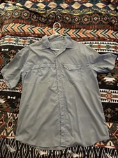 Huk Button-Up Short Sleeve Shirt, Vented Mesh, Quick Dry, Fishing, Grey, Mens XL