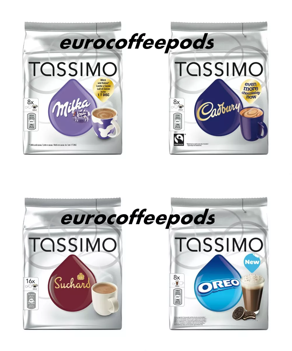 Tassimo Hot Chocolate Pack: Milka, Cadbury, Suchard, Oreo, Choose Any 3  Flavours