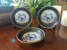 Vintage New York Worlds Fair 1964 - 65 Metal Ash Tray Collectors Dishes Lot of 3
