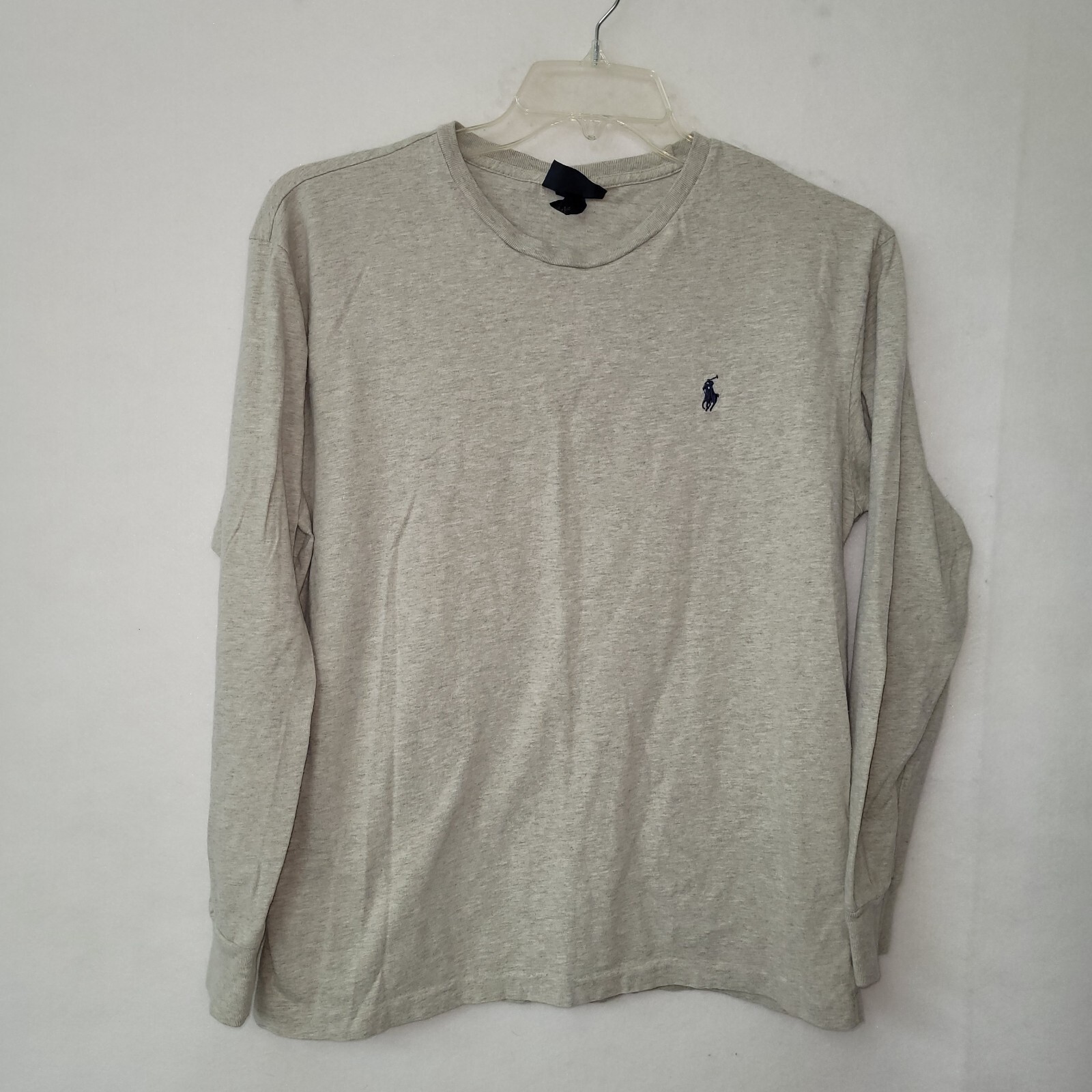 Polo Ralph Lauren camicia uomo M beige manica lunga pony TShirt preppy classica vintage