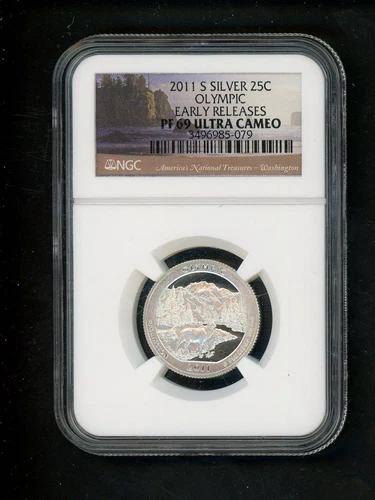 2011 S US SILVER National Park Quarters ATB 25c Olympic WA NGC PF 69 Ultra Cameo