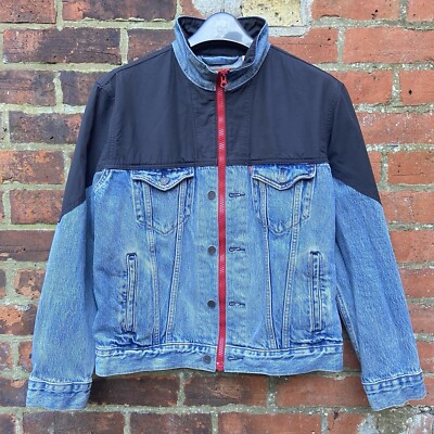 Levi s Premium Trucker Jacke Herren Medium Mockneck Denim Big E Full Zip