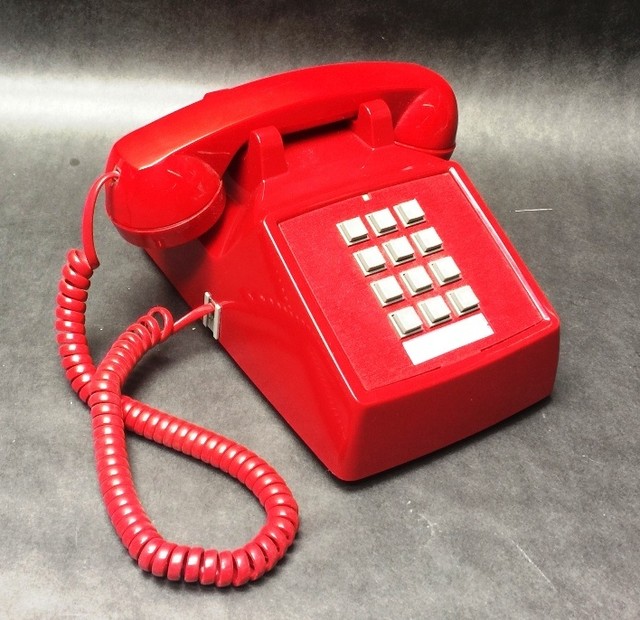 Cortelco Red Push Button Desk Telephone 250047 eBay