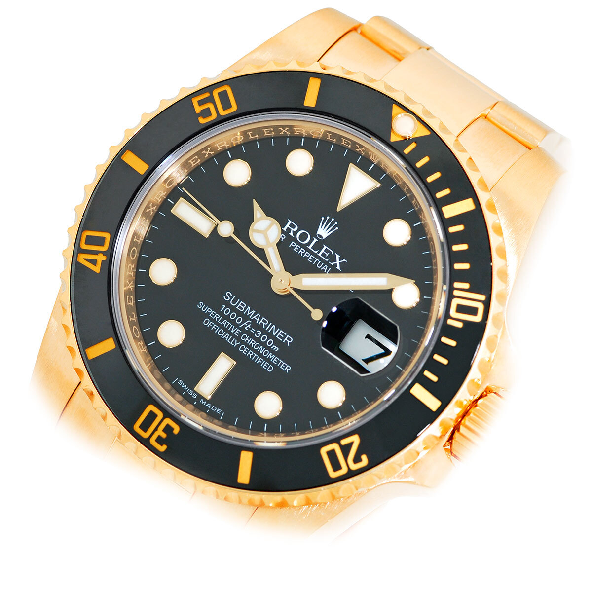 ROLEX 18K Yellow Gold 40mm Submariner 116618LN Box Lifetime Warranty  2012 16618 image 4
