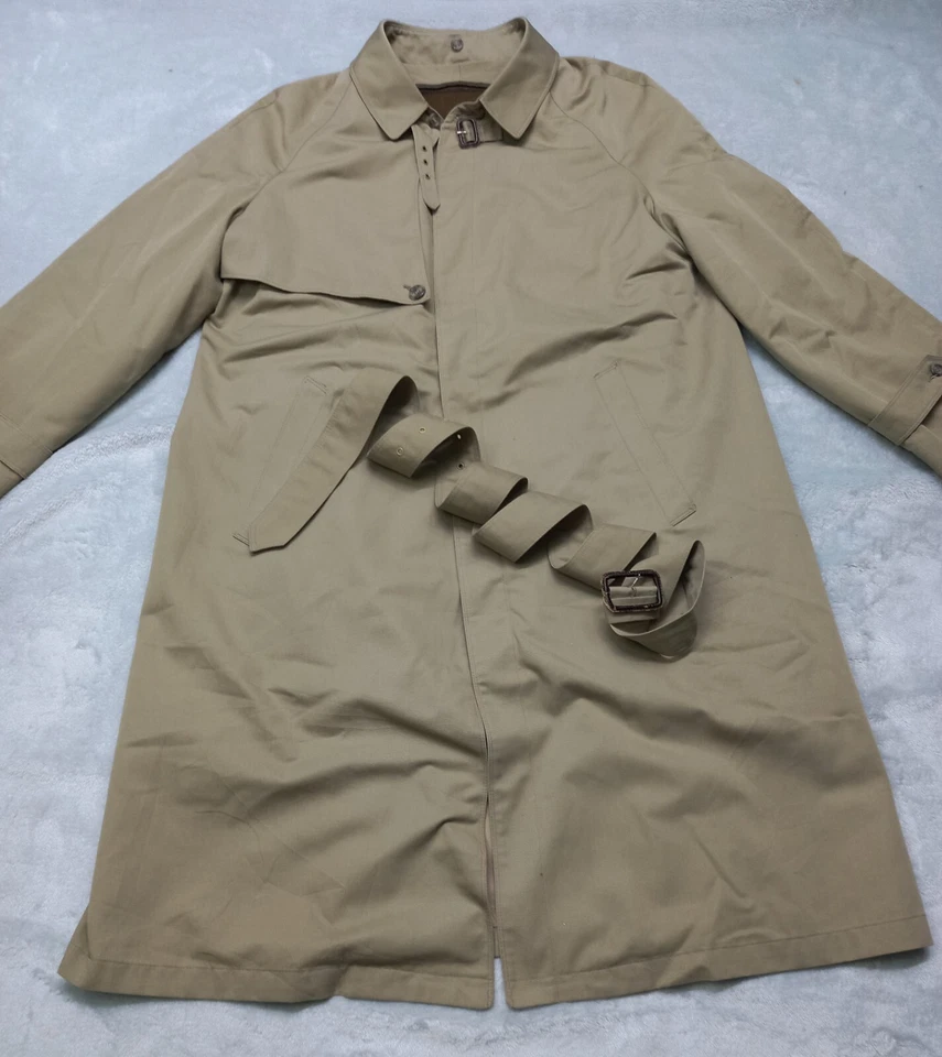 Vintage Christian Dior Monsieur Trench Coat Beige Removable Wool Lining Size 42R - Image 2 of 4