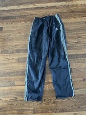Vintage Adidas Sweatpants Joggers Mens Large XL 3 Stripe Snap Button Leg Open
