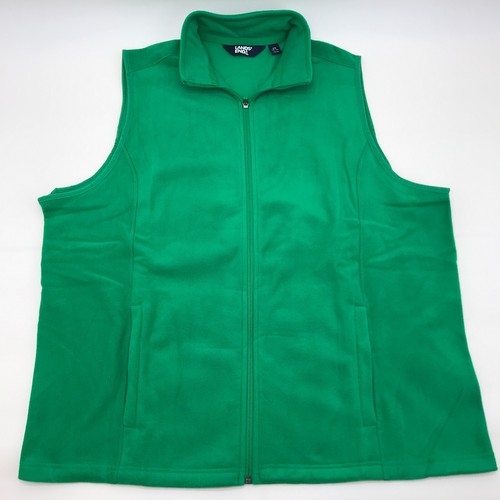Lands' End Fleece Vest 2X Women's Plus Size Clover Green Full Zip