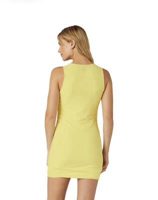 Beyond Yoga Featherweight Gather Mini Dress in Powder Yellow Heather -  Small | eBay