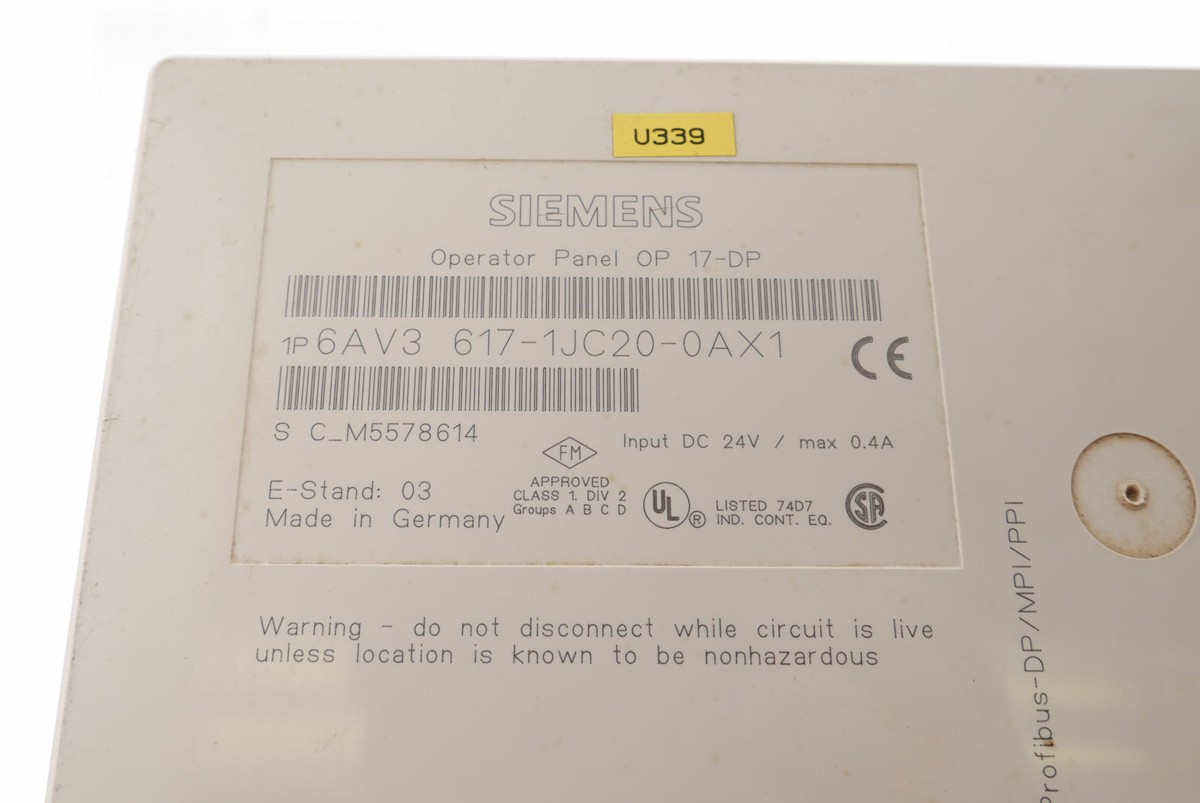 SIEMENS 6AV3617-1JC20-0AX1 6AV36171JC200AX1 OP-17DP | eBay