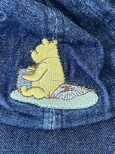 Vintage Disney Store Winnie the Pooh Denim Jean Baseball Hat Cap Infant 0-6 - Picture 4 of 10