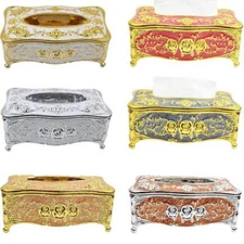 Luxury Gold Tissue Box Cover Chic Napkin Case Holder Hotel Home Decor Organizer