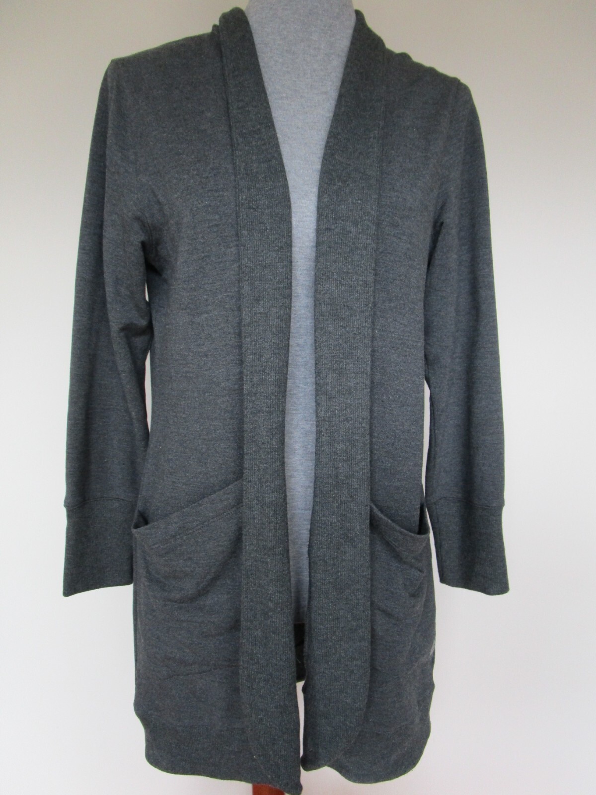 LL BEAN SoftFlex Long Open Cardigan Modal Knit Womens Size Medium PETITE  Gray | eBay