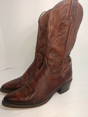Dan Post Vintage Mens Leather Black/Brown Cowboy Boots Size 9.5 El Paso USA s-l400.jpg main image 4