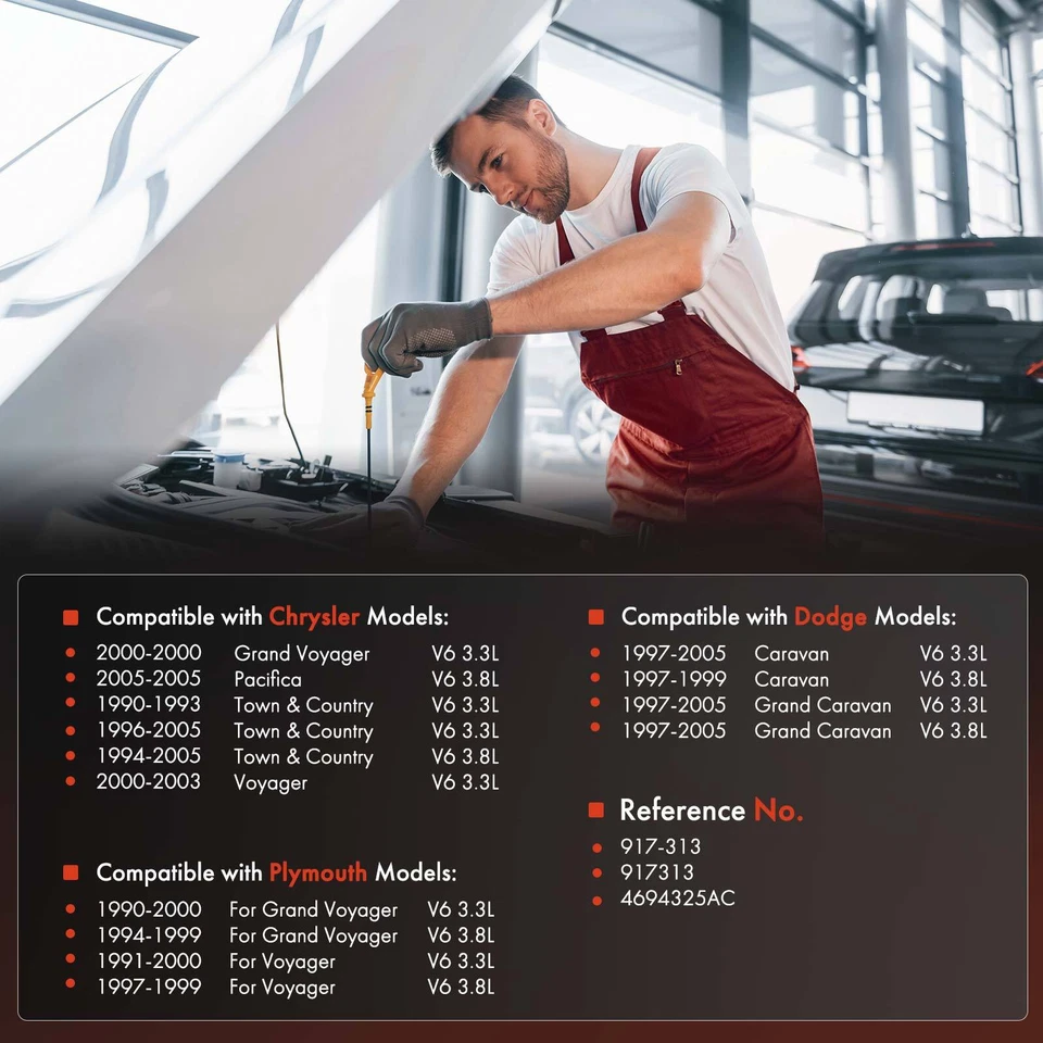 Varilla de medición de aceite de motor para Dodge Grand Caravan 1997-2005 Chrysler Town & Country Foto 2 de 4