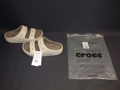 Crocs flache Damensandalen klassisch gemütlich künstlich gefütterter Slipper Pilz EU 39/40