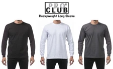 Pro Club Men's Heavyweight Cotton Casual Long Sleeve Crew Neck T-Shirt Big Tall