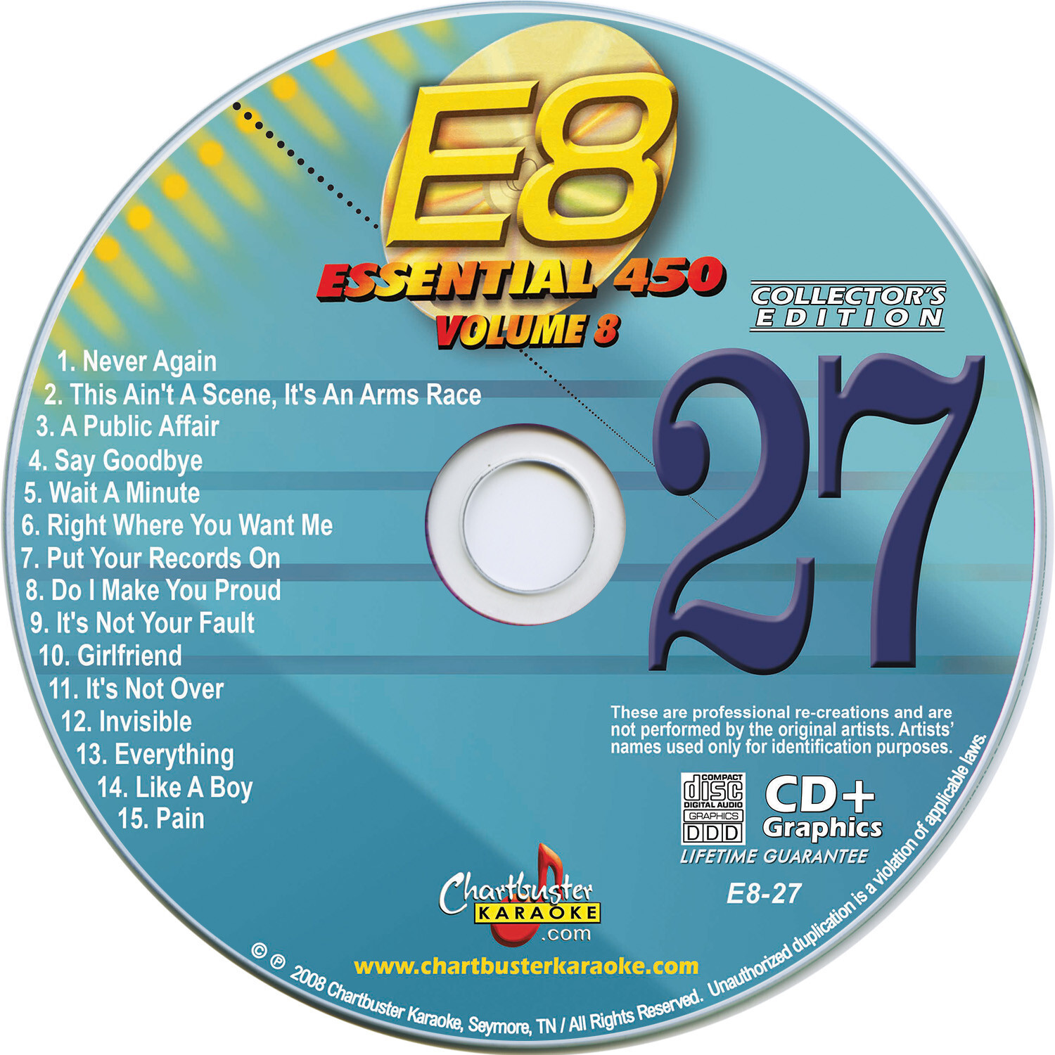 CHARTBUSTER ESSENTIAL KARAOKE CD+G CBE8 Disc27 It's Not Over Daughtry
