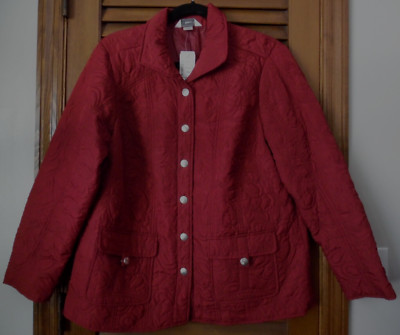 NWT Christopher & Banks Beautiful Rusty Red Jacket With Two Pockets Size X 14W