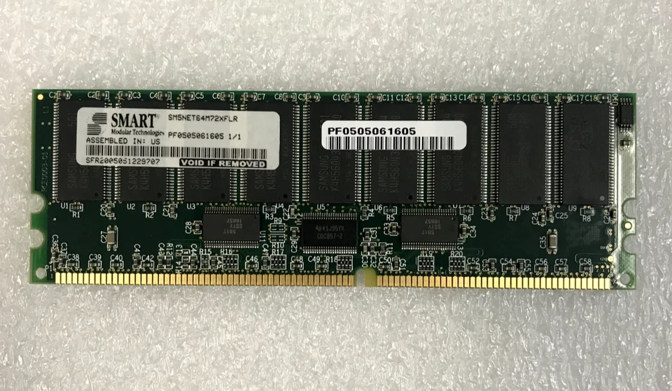 NetApp 107-00001+A1 512MB PC2100 DDR-266MHz 184Pins ECC DIMM Memory Module - Image 2 of 2