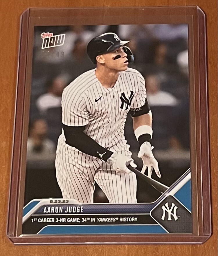 2023 TOPPS NOW #754 AARON JUDGE - NUMBERED 8/49 BLUE PARALLEL