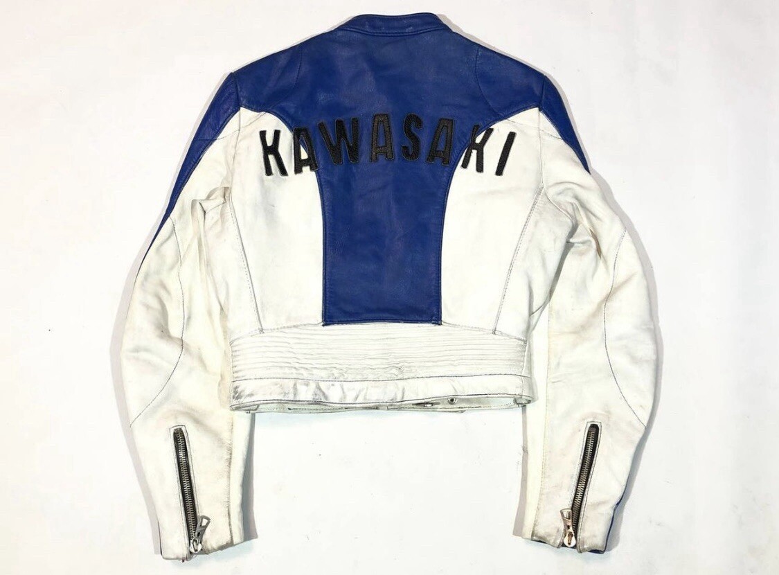 Rare 70s Vintage Kawasaki Harro Leather Motorcycle Biker Jacket | eBay