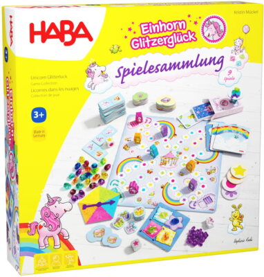 HABA Kinderspiel Spielsammlung Einhorn Glitzerglück   Spielesammlung 2010879001
