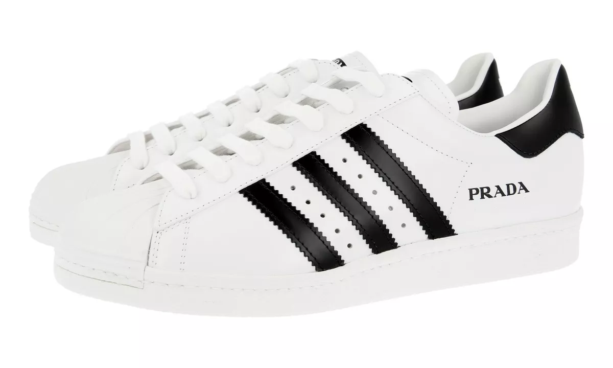 PRADA x ADIDAS SUPERSTAR SNEAKERS SHOES 2EG321 WHITE NEW US 13 EU 46 46,5