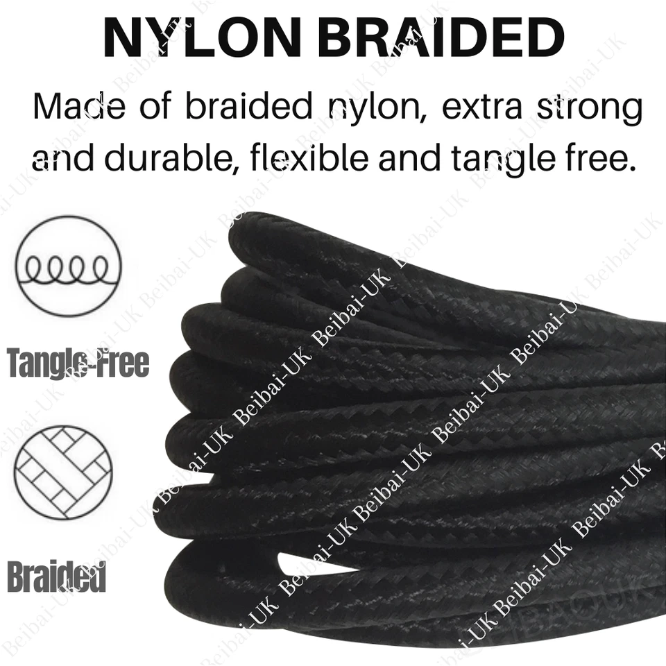 10Ft USB Charger Cable Fast Charge Data Cord Heavy Duty For iPhone 6 7 8 X 11 SE - Image 2 of 4