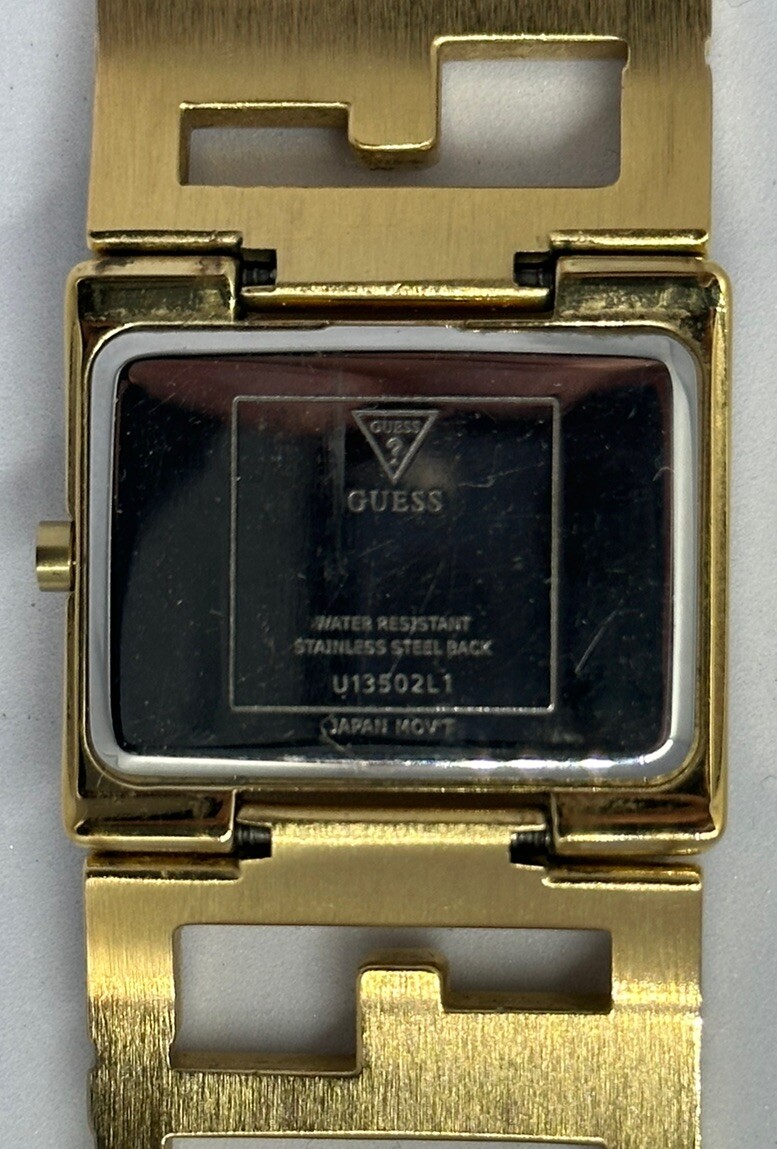 Guess Logo Watch u13502L1 New Battery Gold Tone 32MM 6.5\