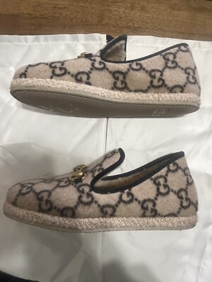 Gucci Unisex Horsebit Slip-on Loafer Wool GG Pattern size 9  display picture 1
