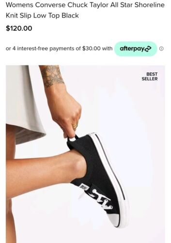 Converse Size 6-36.5 Chuck Taylor All Star Shoreline Knit Slip On Low Top Black - Picture 2 of 24