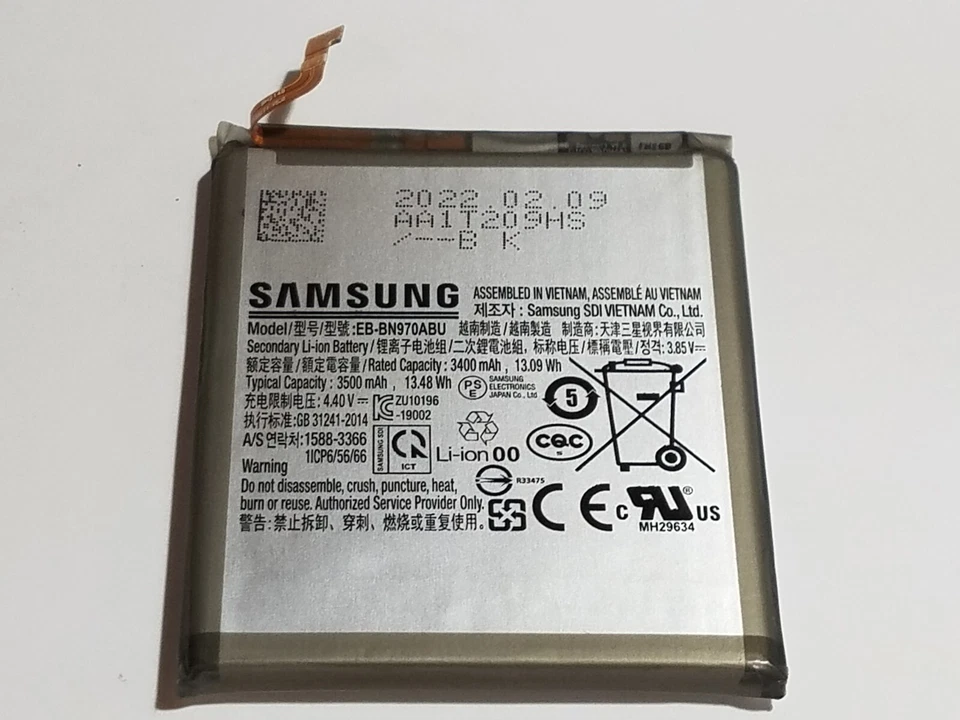Bateria Original 3500mAh Para Celular Samsung Galaxy Note 10 N970 EB-BN970ABU - Imagem 3 de 3
