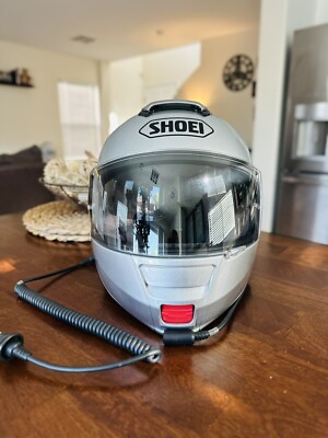 Shoei Neotec Silver Modular Motorcycle Helmet Size M w/J&M