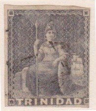 (F197-5) 1854-7 Trinidad 1d grey stamp MH (E)  (UQ51)