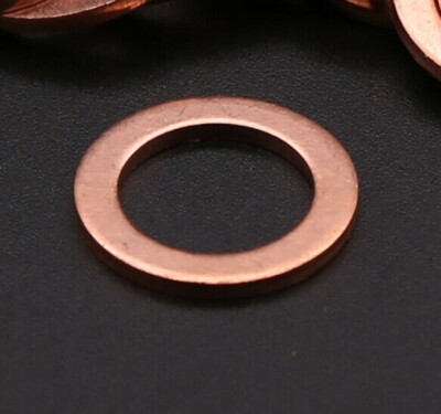 M18 1pc Solid Copper Crush Washer Seal Flat Ring Gasket 18mm(ID) x 24mm(OD) USA