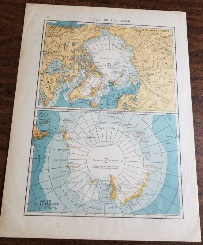 North Pole/South Pole plus Western Canada Map(1890)