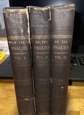 Commentary On The Psalms, E.W. Hengstenberg, 1864, 3 Vol Set, 4th Edition Rare